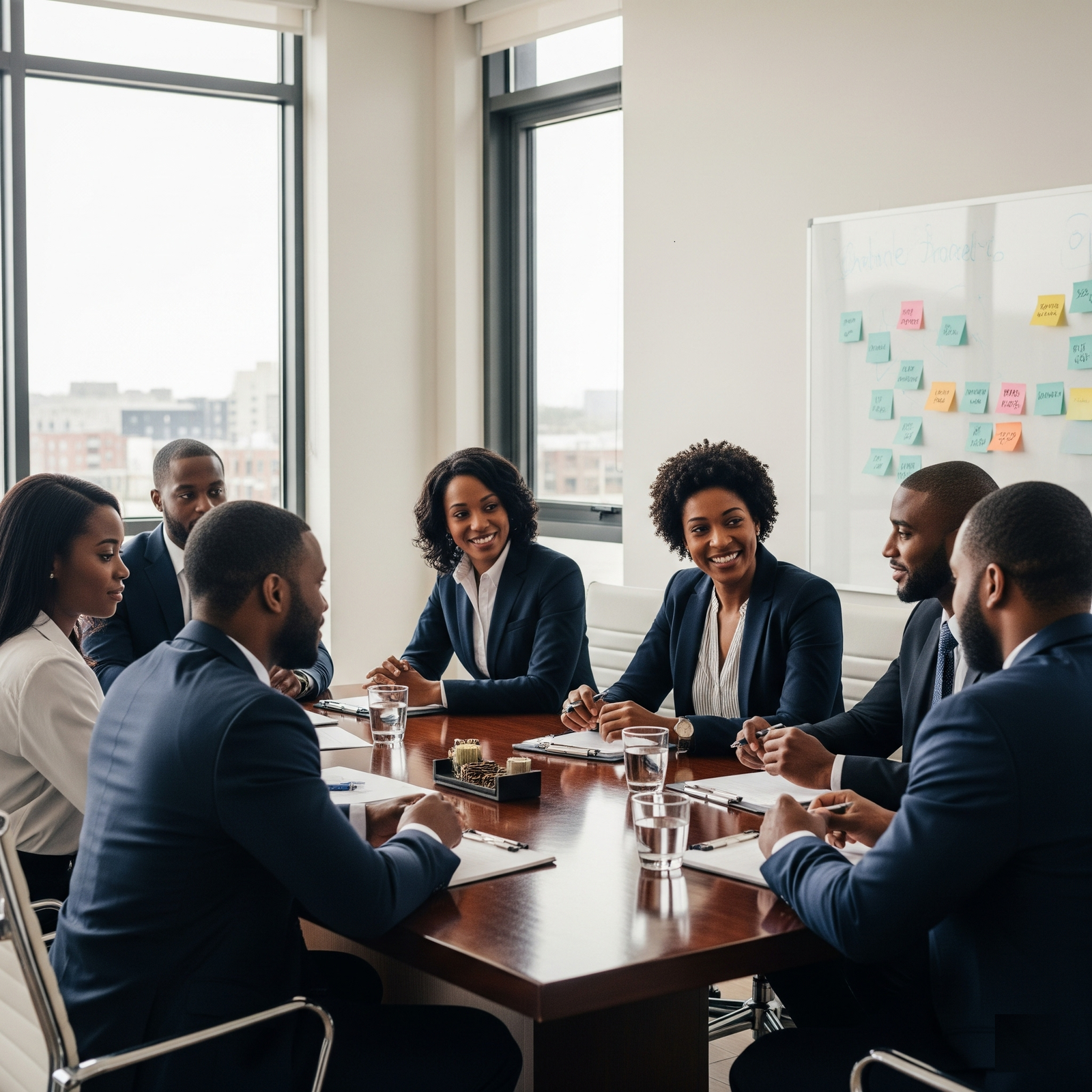 A professional team meeting